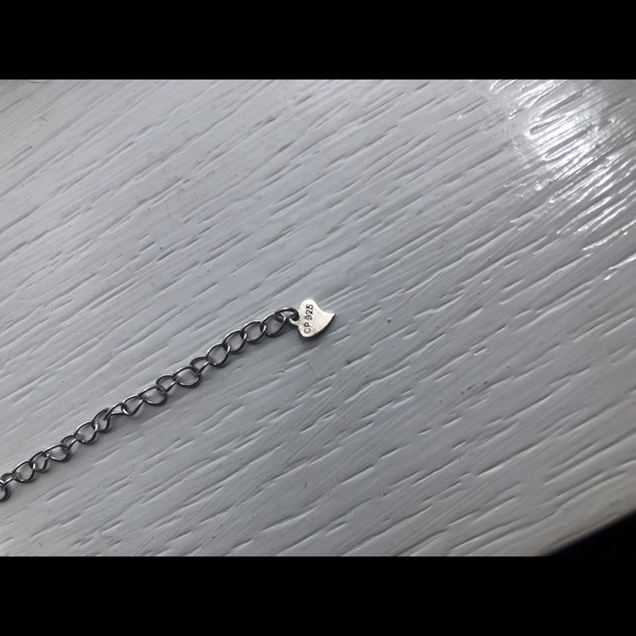 Synthetic Pearl & CZ Sterling Silver Necklace - Picture 3 of 5